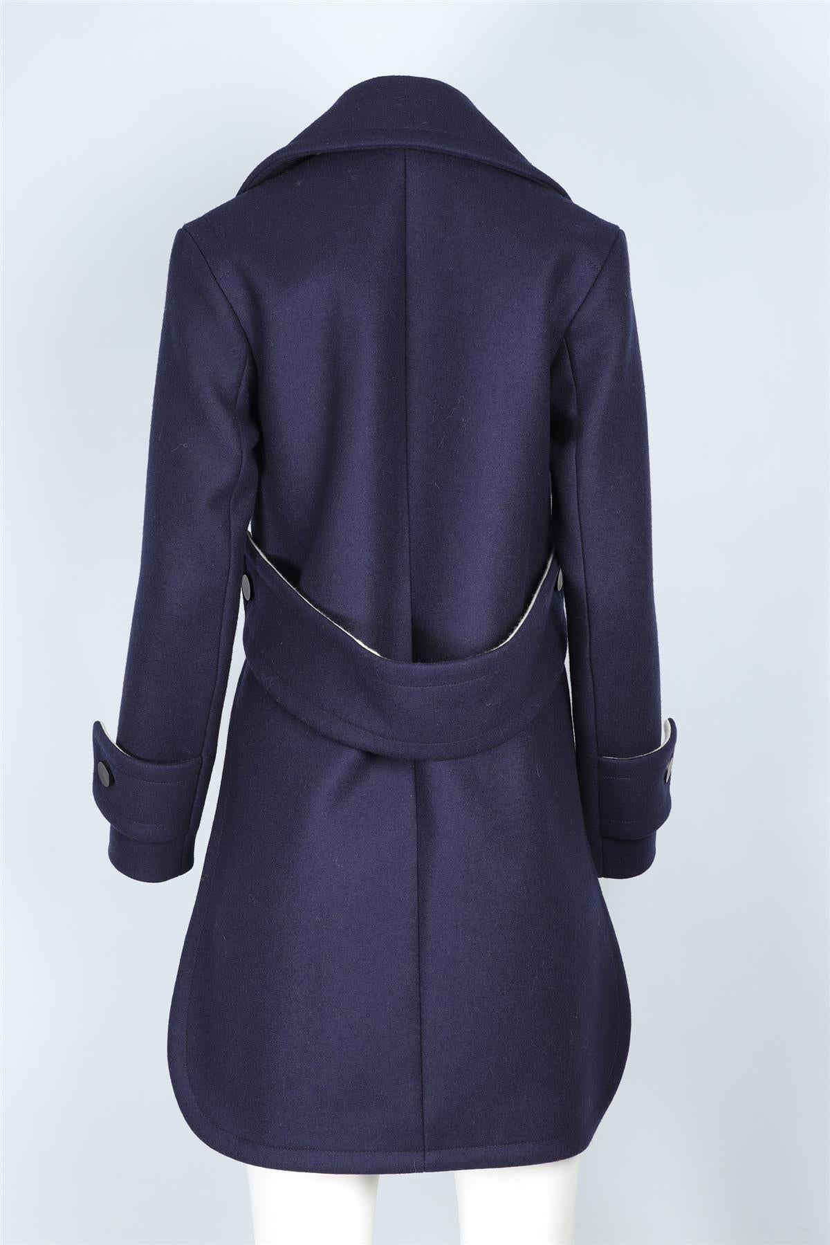EUDON CHOI NAVY WOOL COAT UK 6