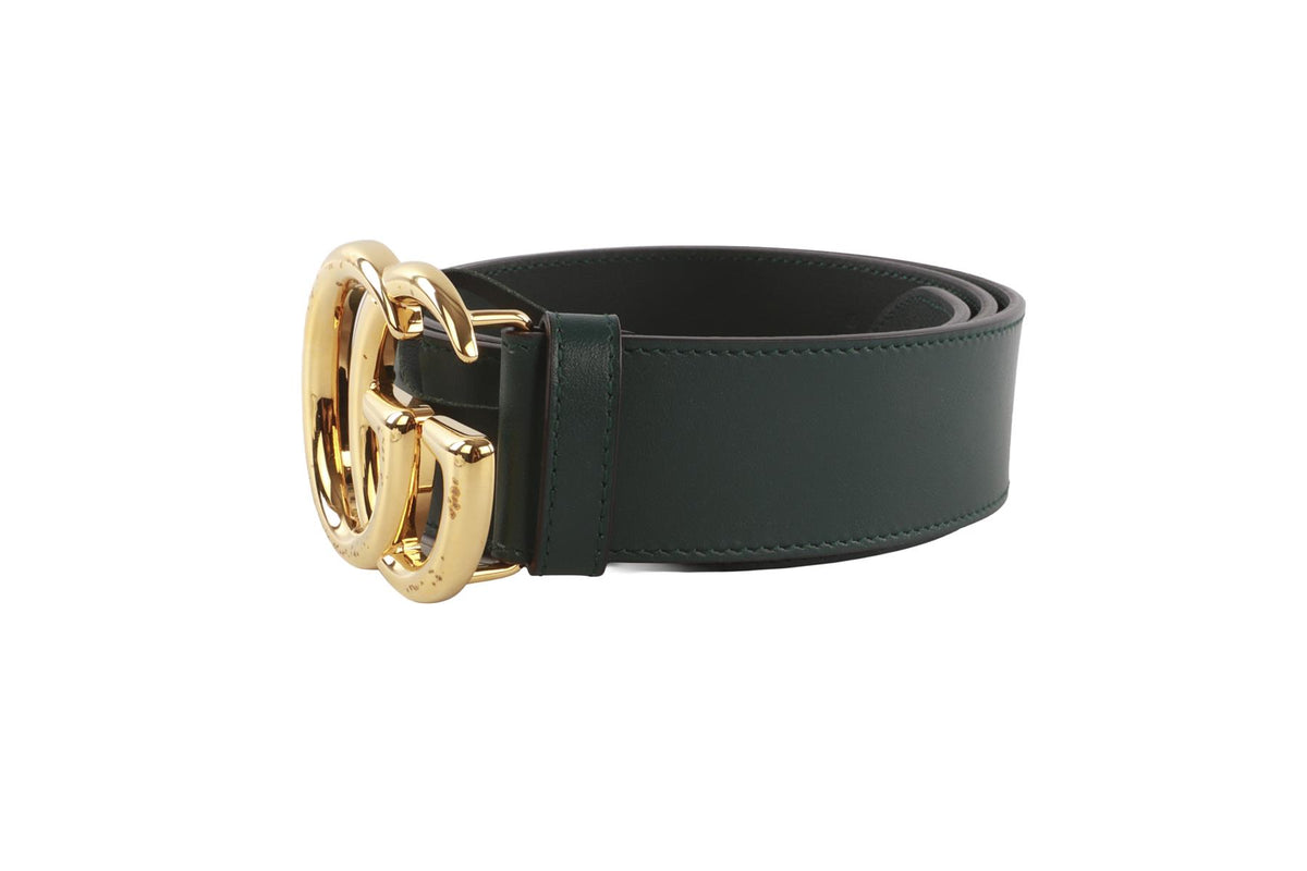 GUCCI GREEN GG LEATHER WAIST BELT 80CM