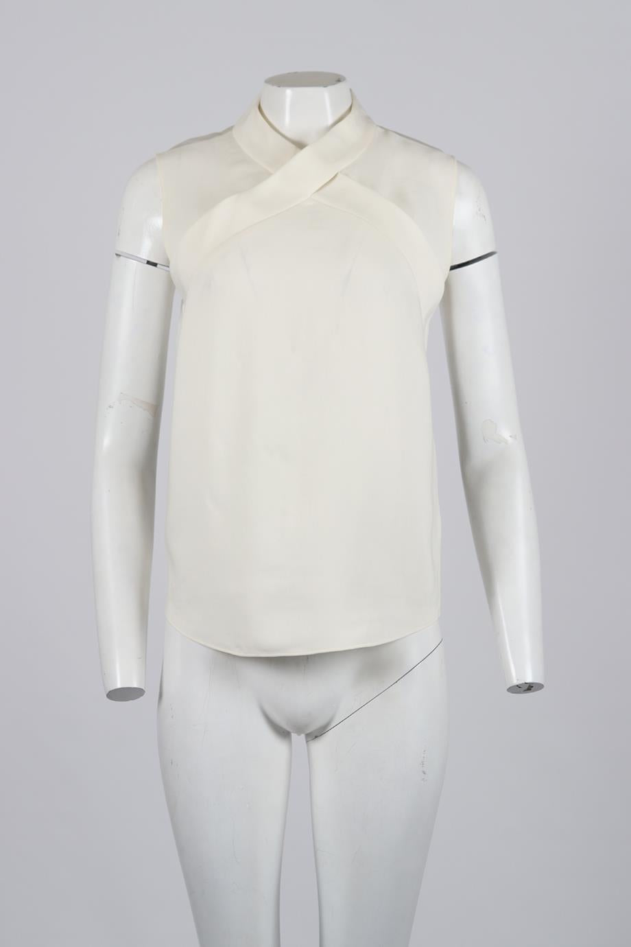 CEDRIC CHARLIER COTTON AND SILK BLEND BLOUSE IT 40 UK 8