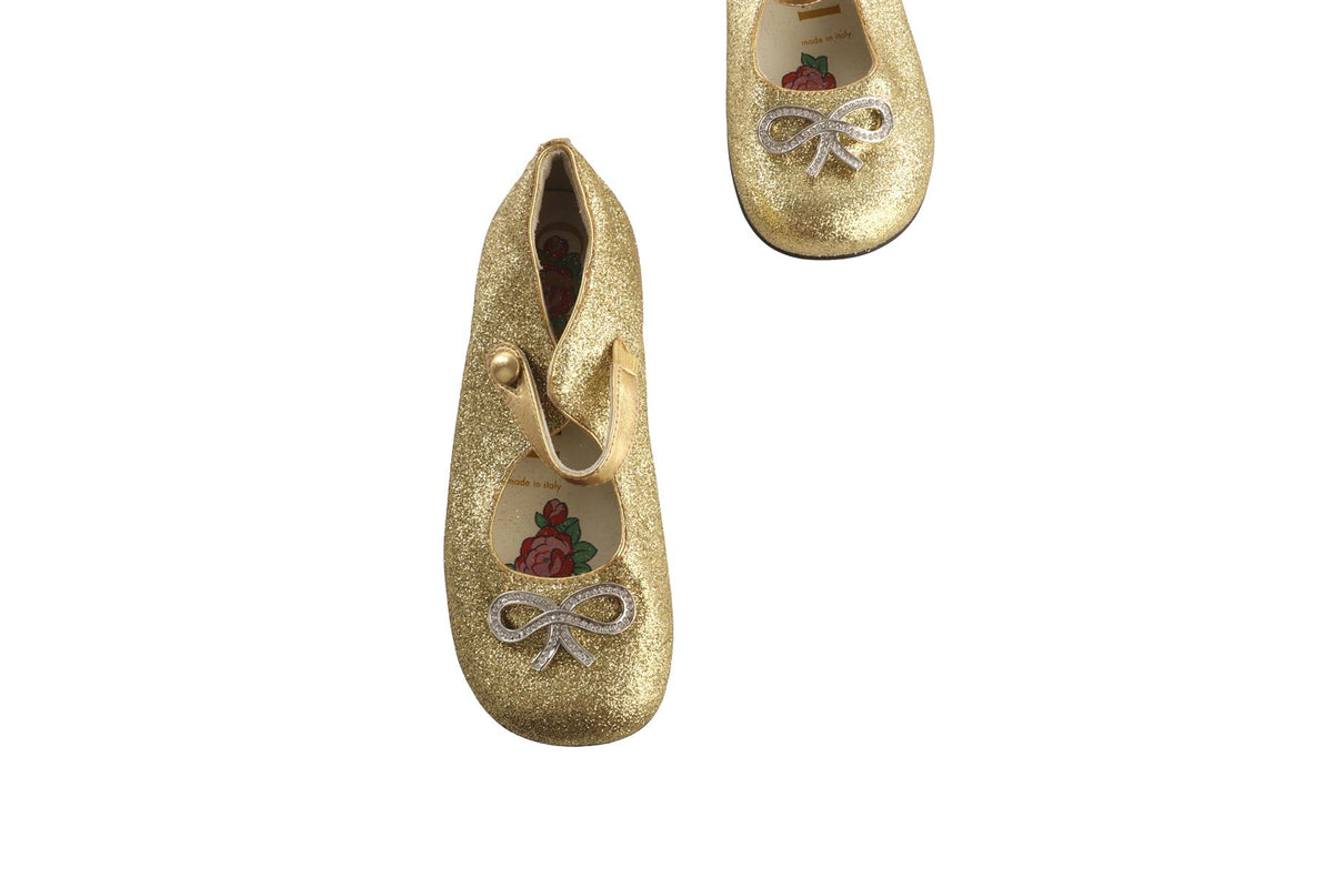GUCCI GOLD KIDS GIRLS BALLET FLATS EU 25 UK 7 US 10