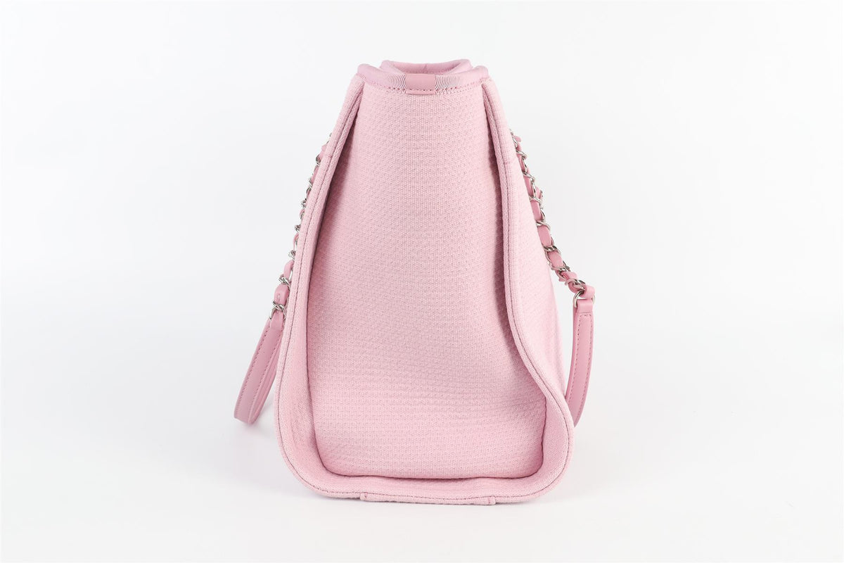 CHANEL PINK 2022 DEAUVILLE SMALL FABRIC TOTE BAG