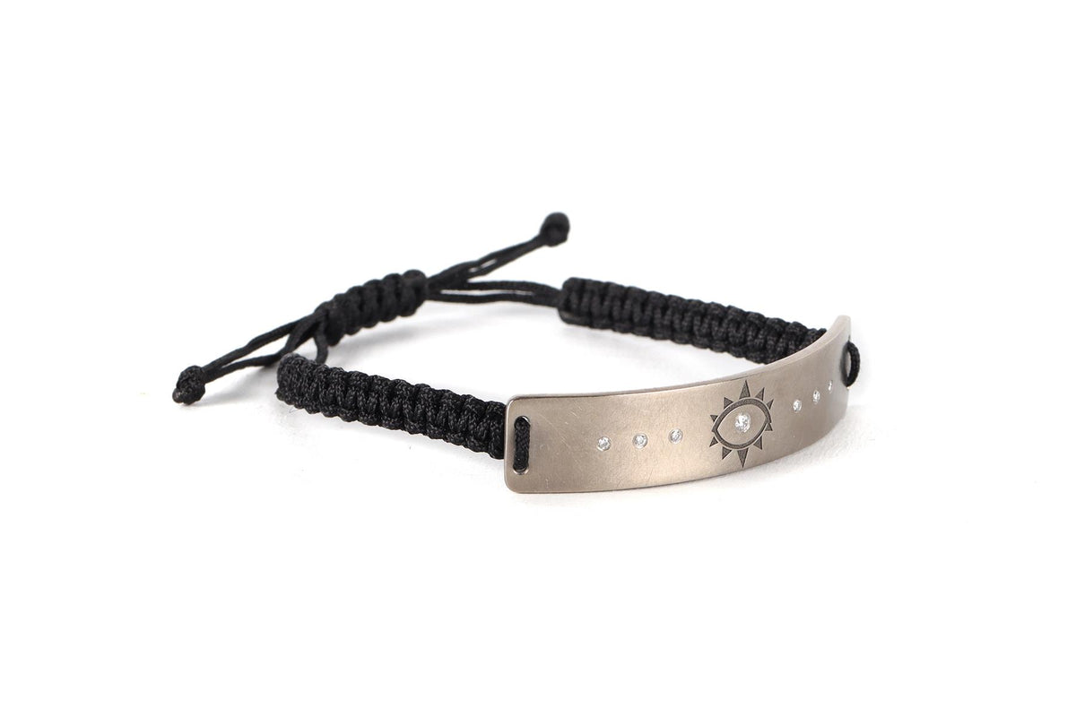 Diane Kordas Black Evil Eye Diamond and Titanium Bracelet