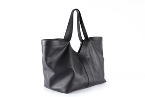SAINT LAURENT BLACK Y LEATHER TOTE BAG