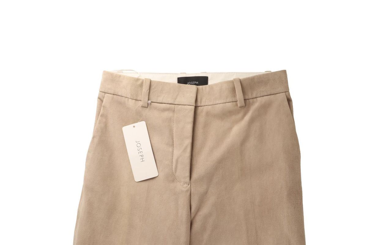 JOSEPH BEIGE SUEDE STRAIGHT LEG PANTS FR 36 UK 8