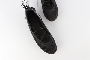 ISABEL MARANT BLACK FABRIC BALLET FLATS EU 41 UK 8 US 11