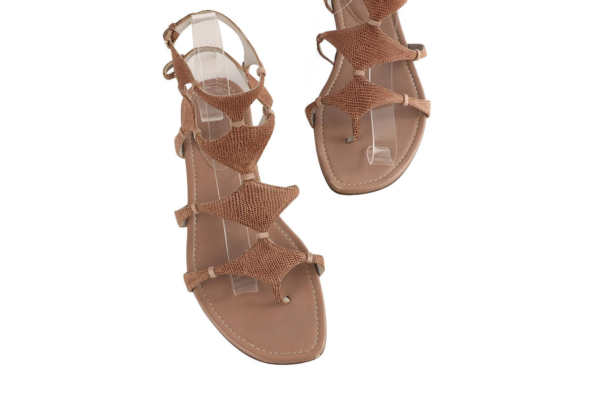SERGIO ROSSI TAUPE SUEDE SANDALS EU 38.5 UK 5.5 US 8.5