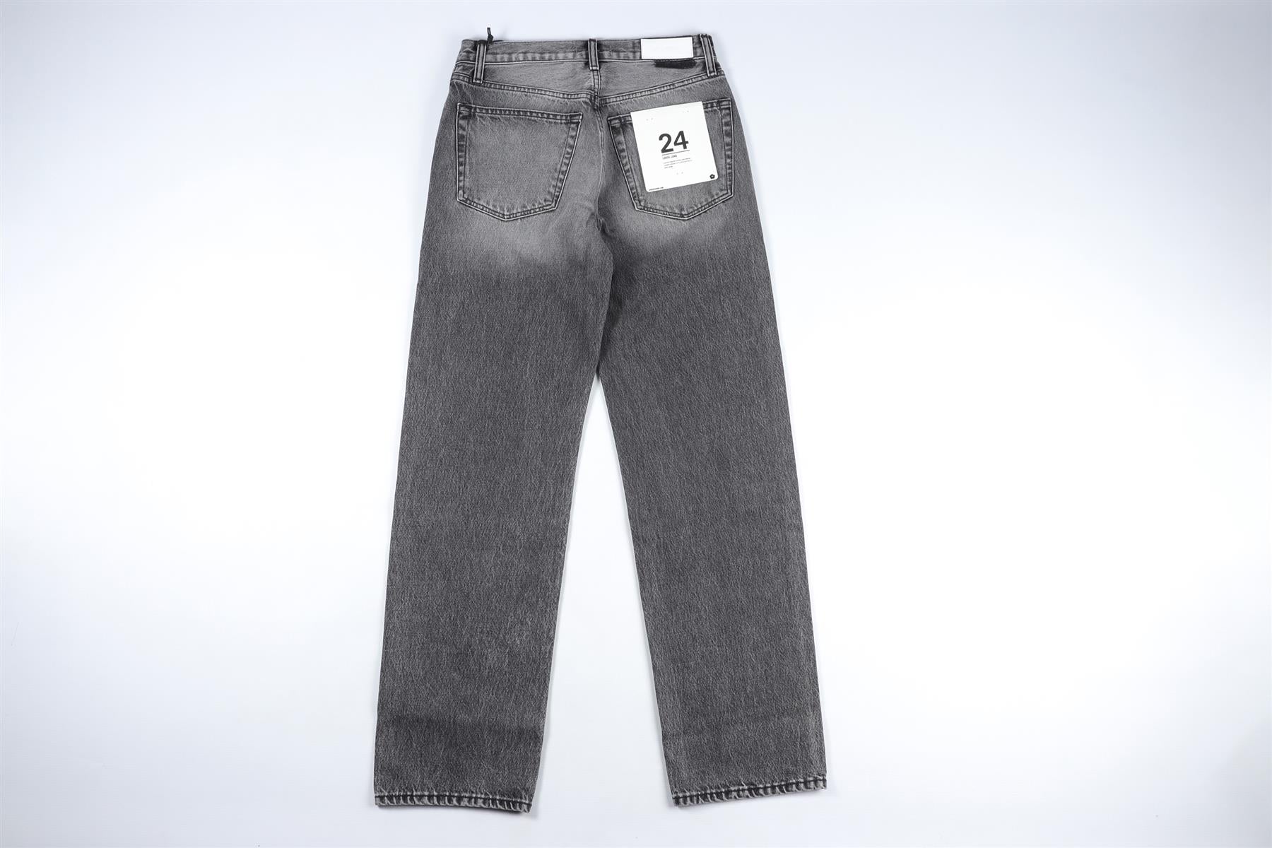 RE/DONE GREY HIGH RISE WIDE LEG JEANS W24 UK 6