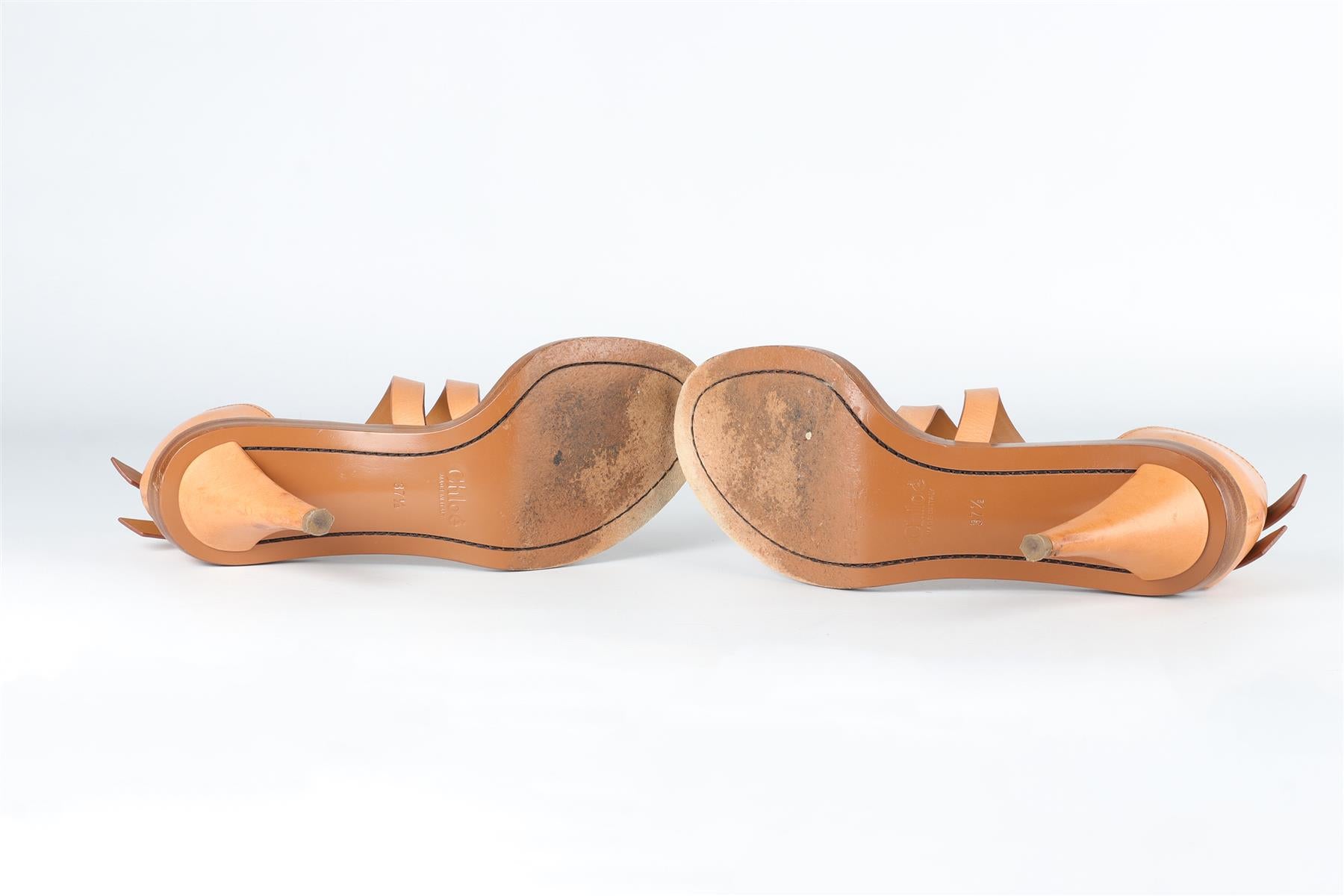 CHLOÉ TAN LEATHER SANDALS EU 38 UK 5 US 8
