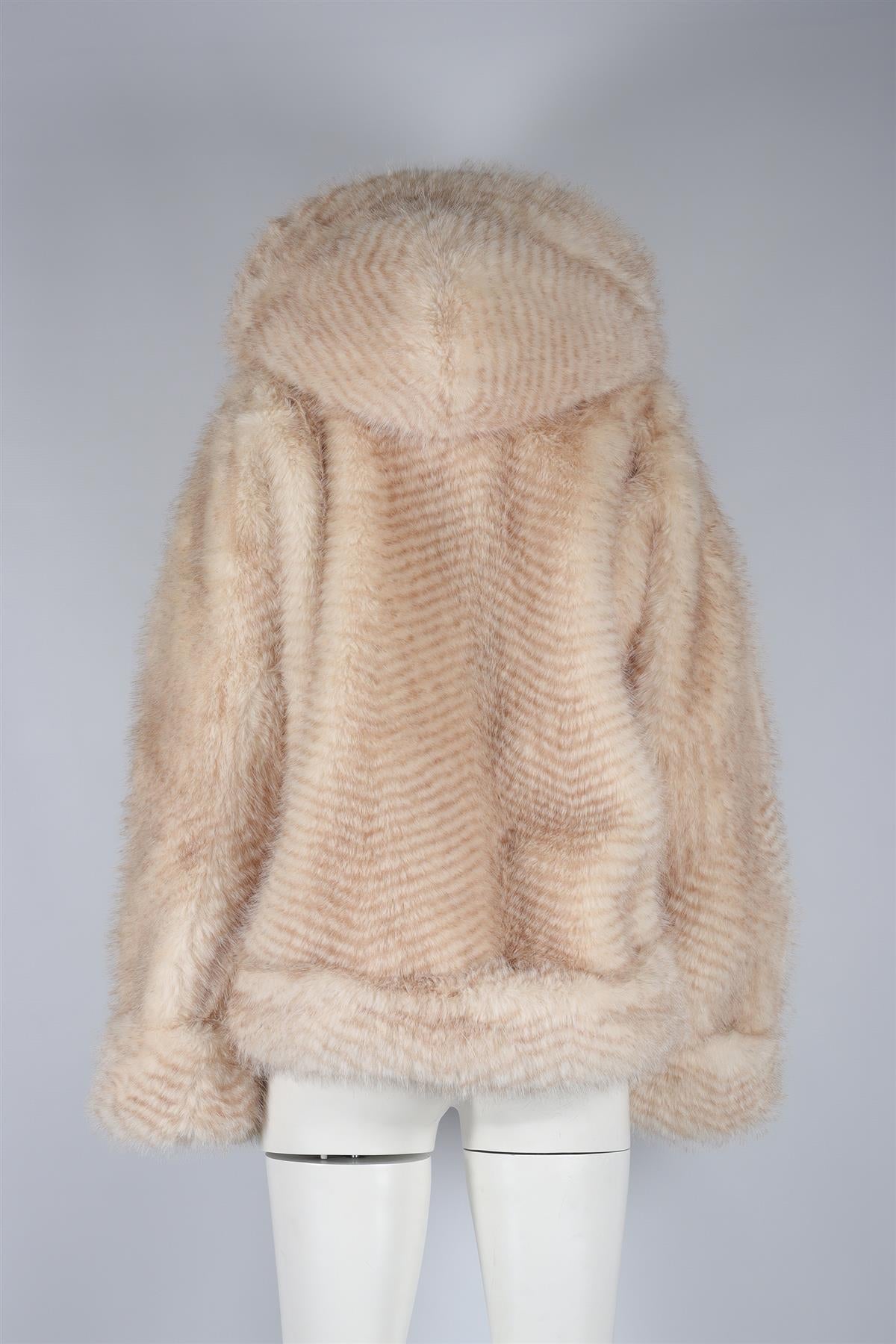 ARAKII BEIGE FAUX FUR JACKET SMALL