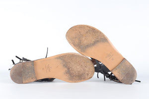 VALENTINO GARAVANI BLACK LEATHER SANDALS EU 38 UK 5 US 8