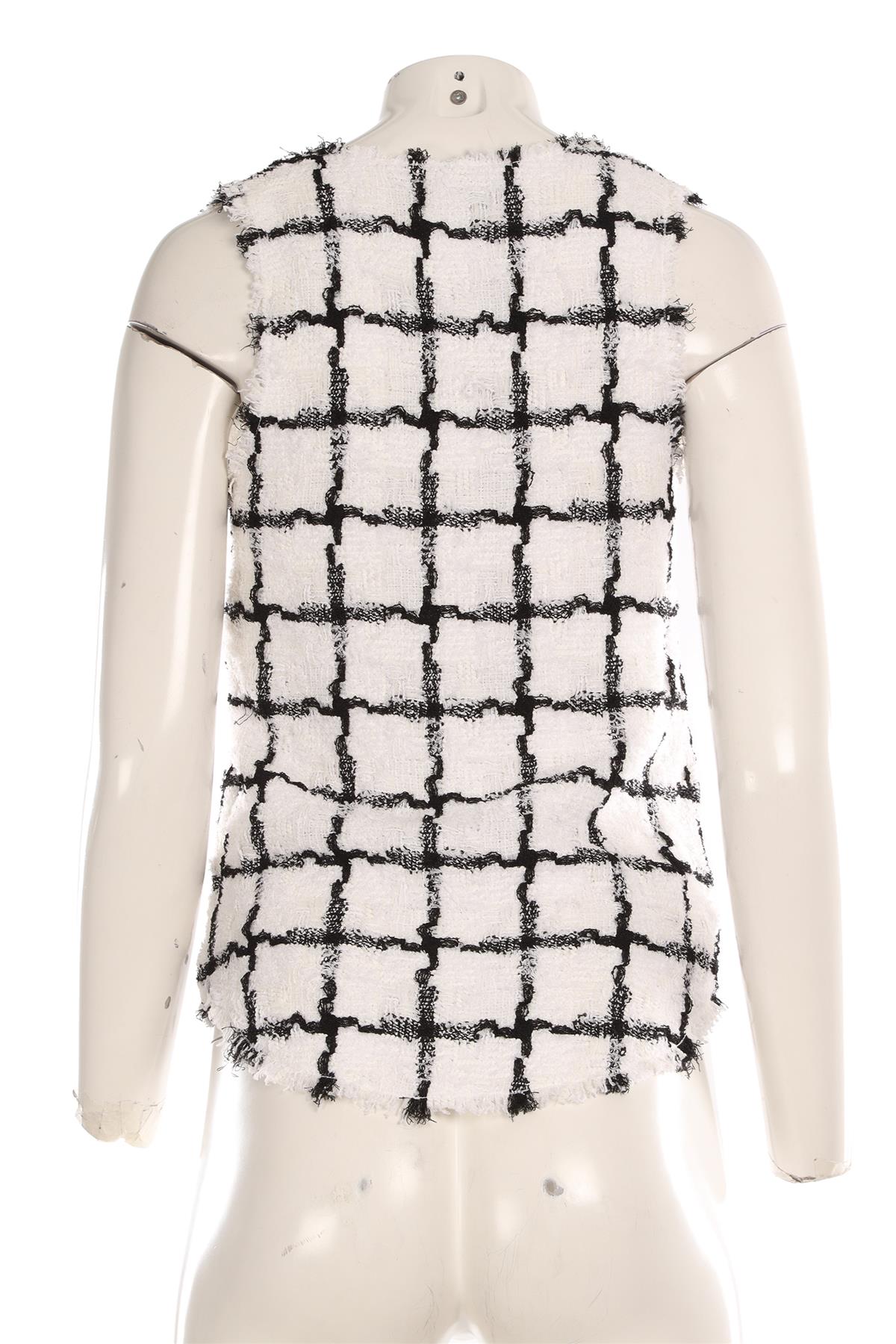 BALMAIN WHITE TWEED TOP FR 36 UK 8