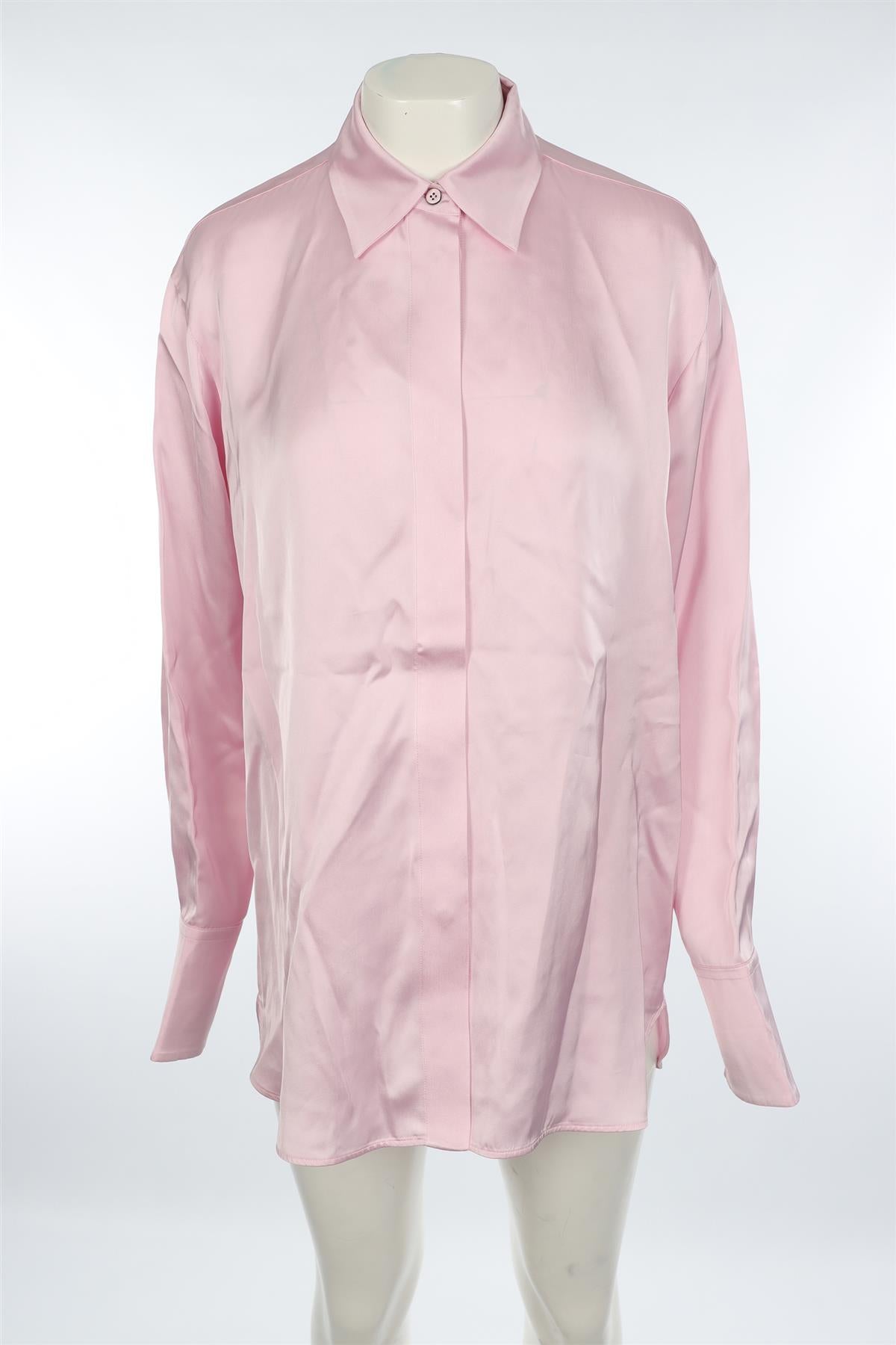 JIL SANDER PINK SATIN SHIRT FR 36 UK 8