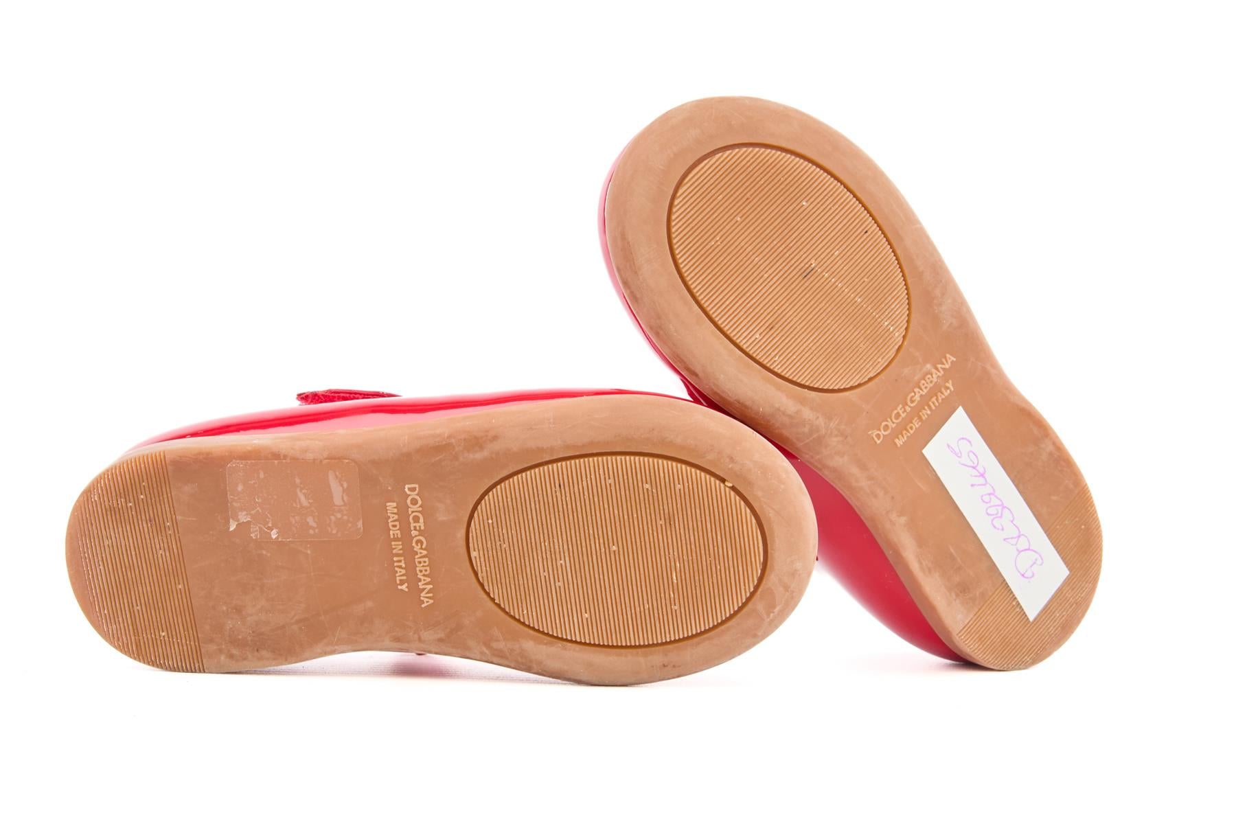 DOLCE & GABBANA RED KIDS GIRLS BALLET FLATS EU 22 UK 5 US 6