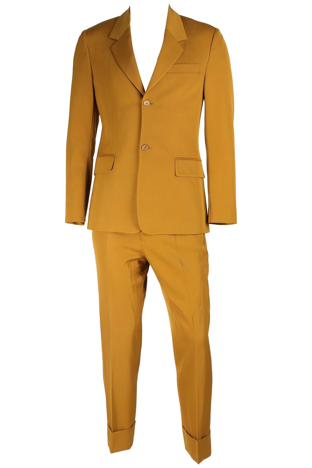 PAUL SMITH MUSTARD MEN'S WOOL TWO PIECE SUIT UK/US CHEST 36/W30