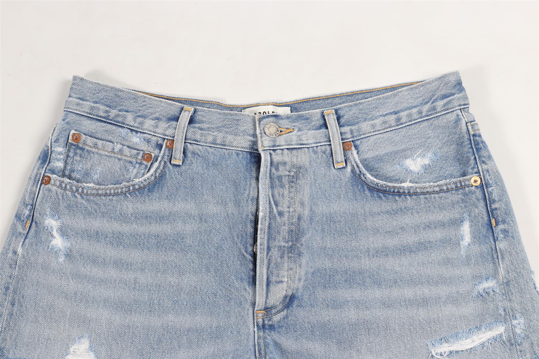 AGOLDE BLUE HIGH RISE DENIM SHORTS W29 UK 10-12