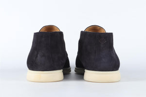 LORO PIANA NAVY MEN'S OPEN WALK SUEDE BOOTS EU 42 UK 8 US 9