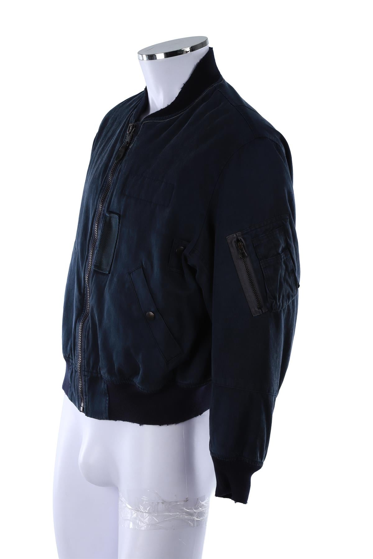 NAVY MEN'S COTTON BOMBER JACKET