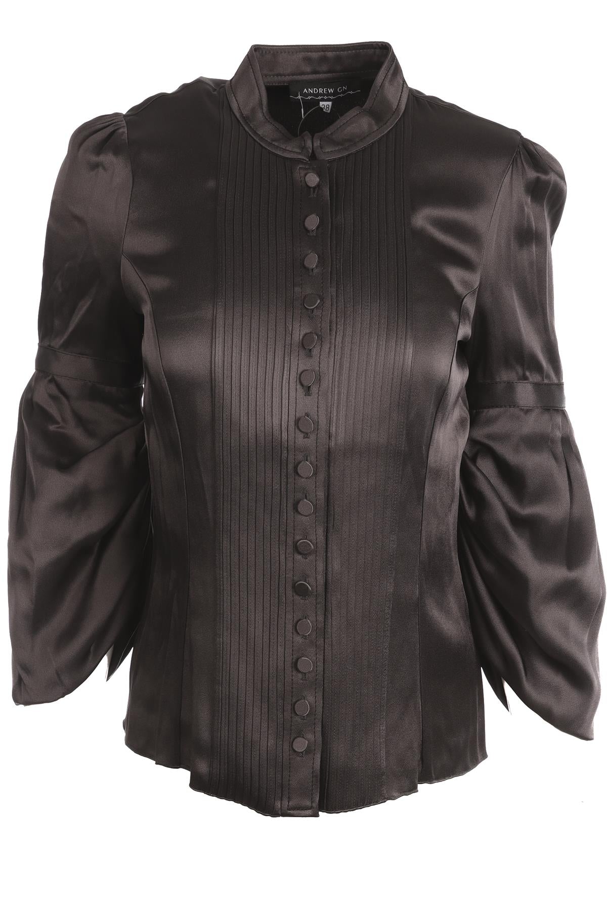 ANDREW GN GREY SATIN TOP FR 38 UK 10