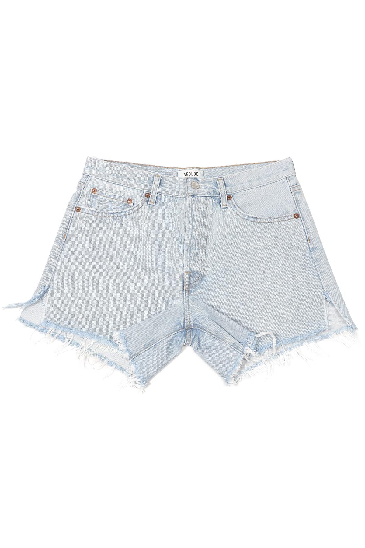 AGOLDE BLUE HIGH RISE DENIM SHORTS W28 UK 10