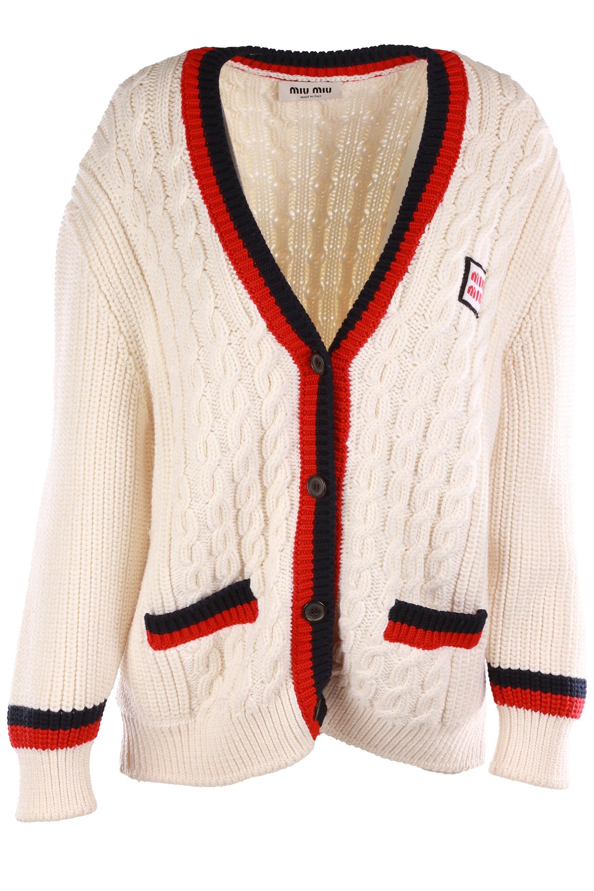 MIU MIU CREAM WOOL CARDIGAN IT 38 UK 6