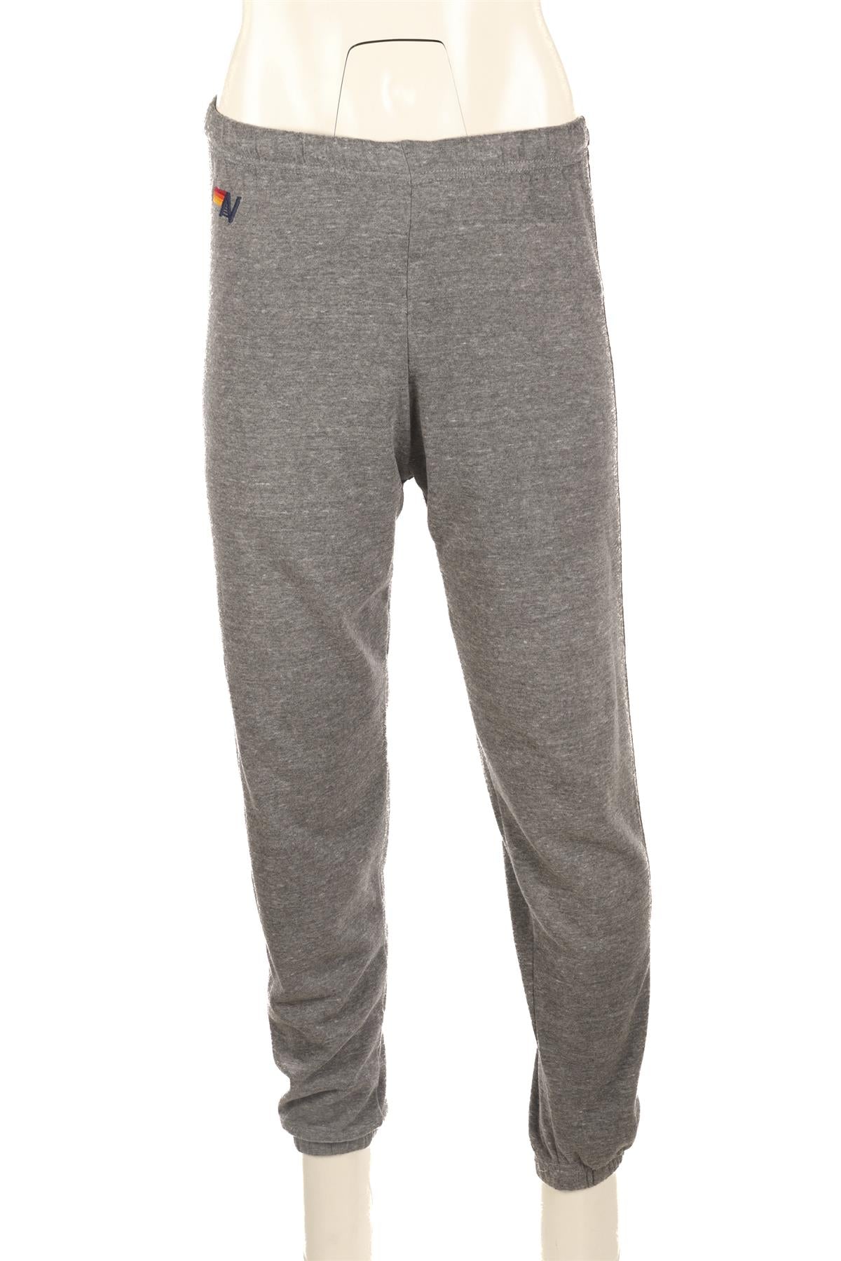 AVIATOR NATION GREY COTTON TRACK PANTS XSMALL
