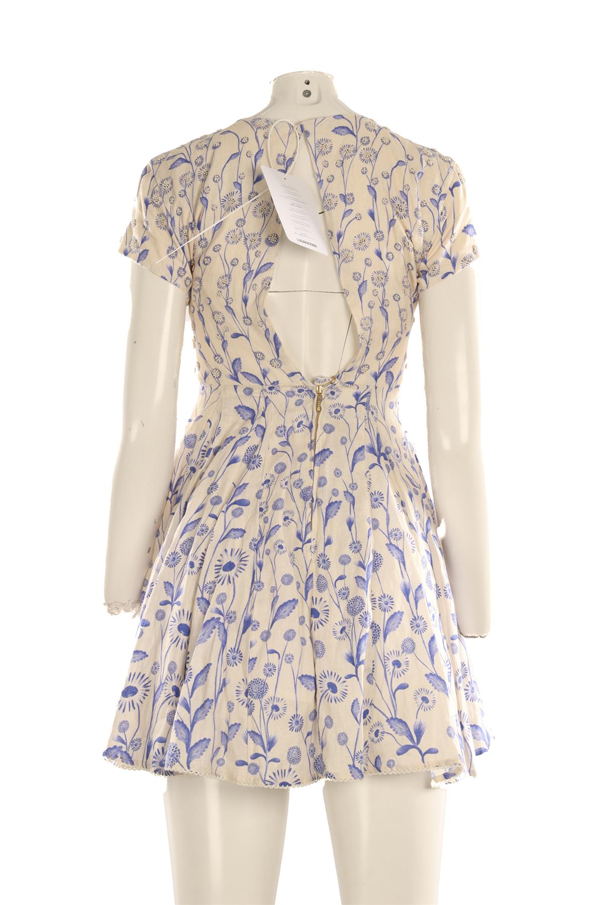 AGUA BY AGUA DE BENDITA MULTI LINEN MINI DRESS XSMALL