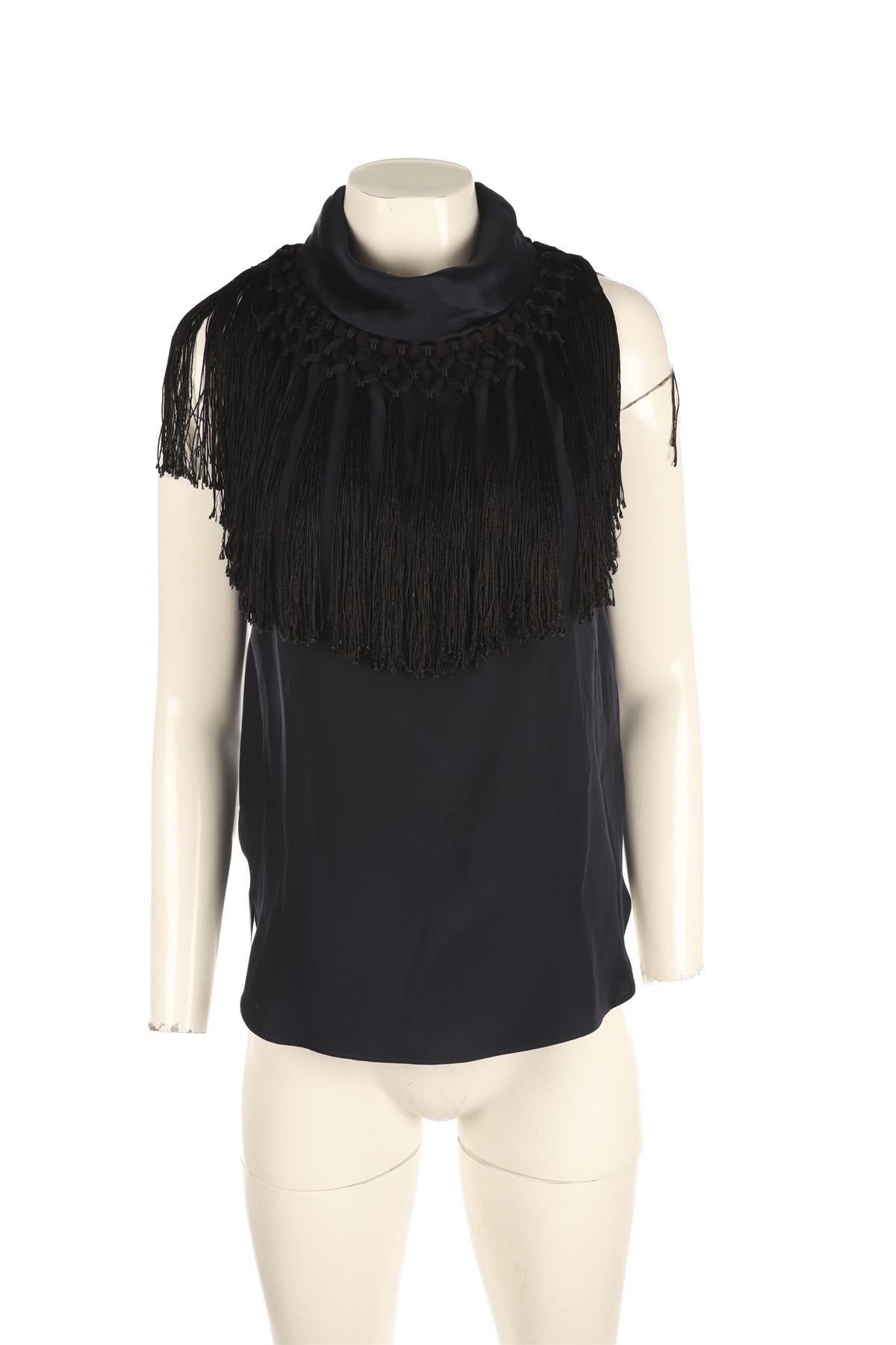 ALTUZARRA NAVY SILK TOP IT 38 UK 6