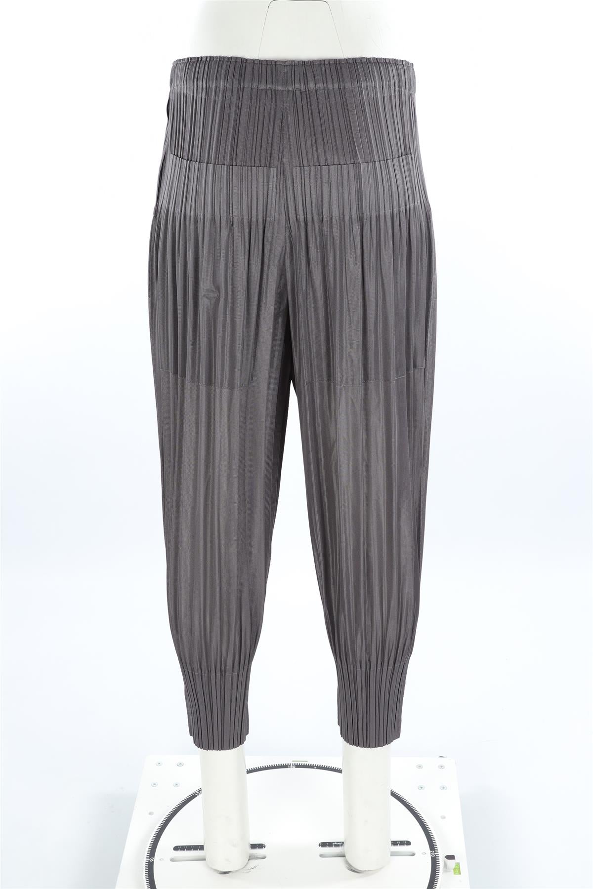 PLEATS PLEASE ISSEY MIYAKE GREY TAPERED PANTS JP 4 UK 12