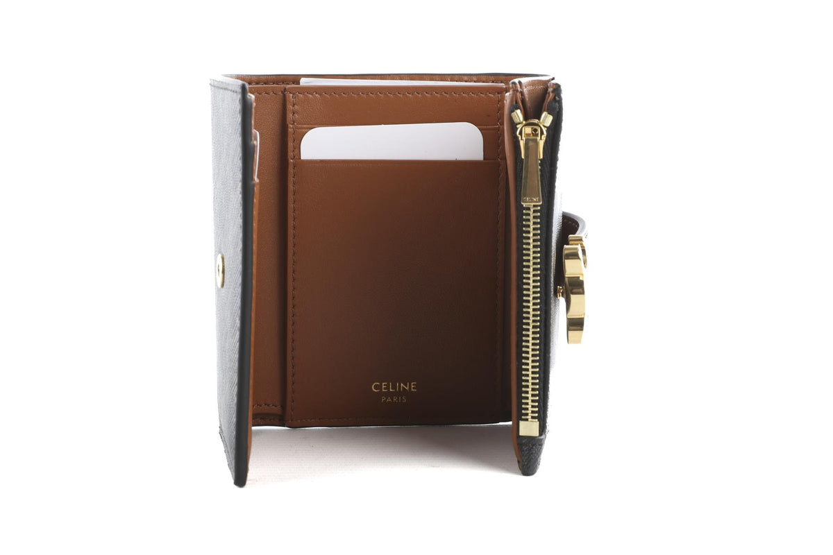 Celine Black Triomphe Canvas Wallet