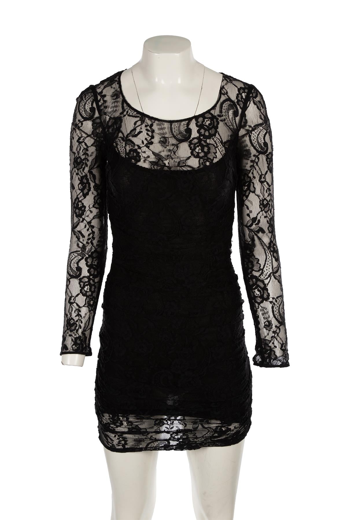 DOLCE & GABBANA BLACK LACE MINI DRESS IT 38 UK 6