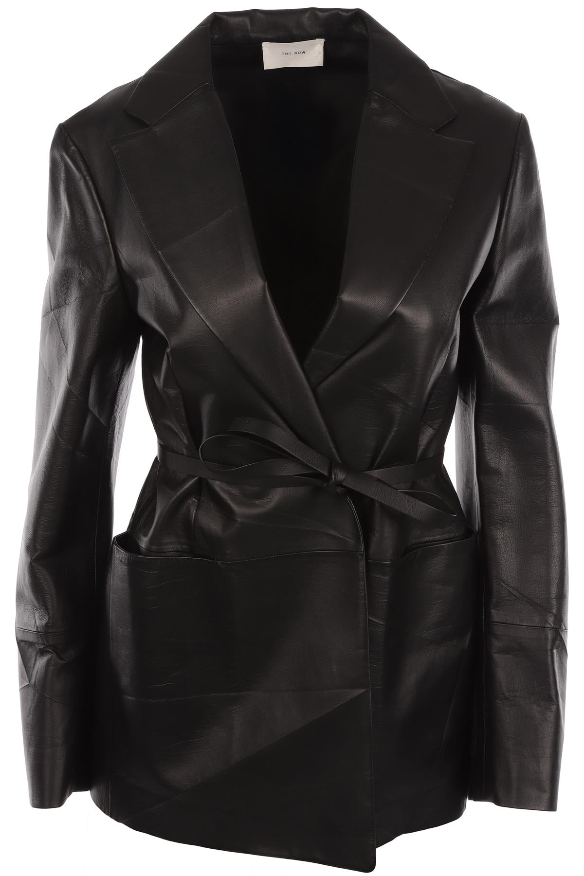 THE ROW BLACK LEATHER BLAZER US 2 UK 6