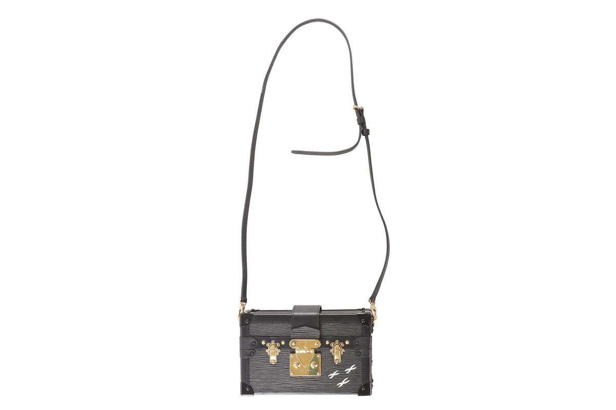 LOUIS VUITTON BLACK 2019 PETITE MALLE EPI LEATHER CLUTCH