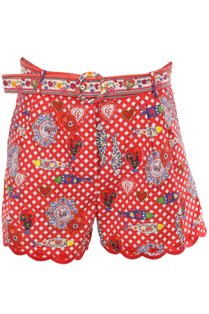 CAMILLA RED COTTON SHORTS SMALL