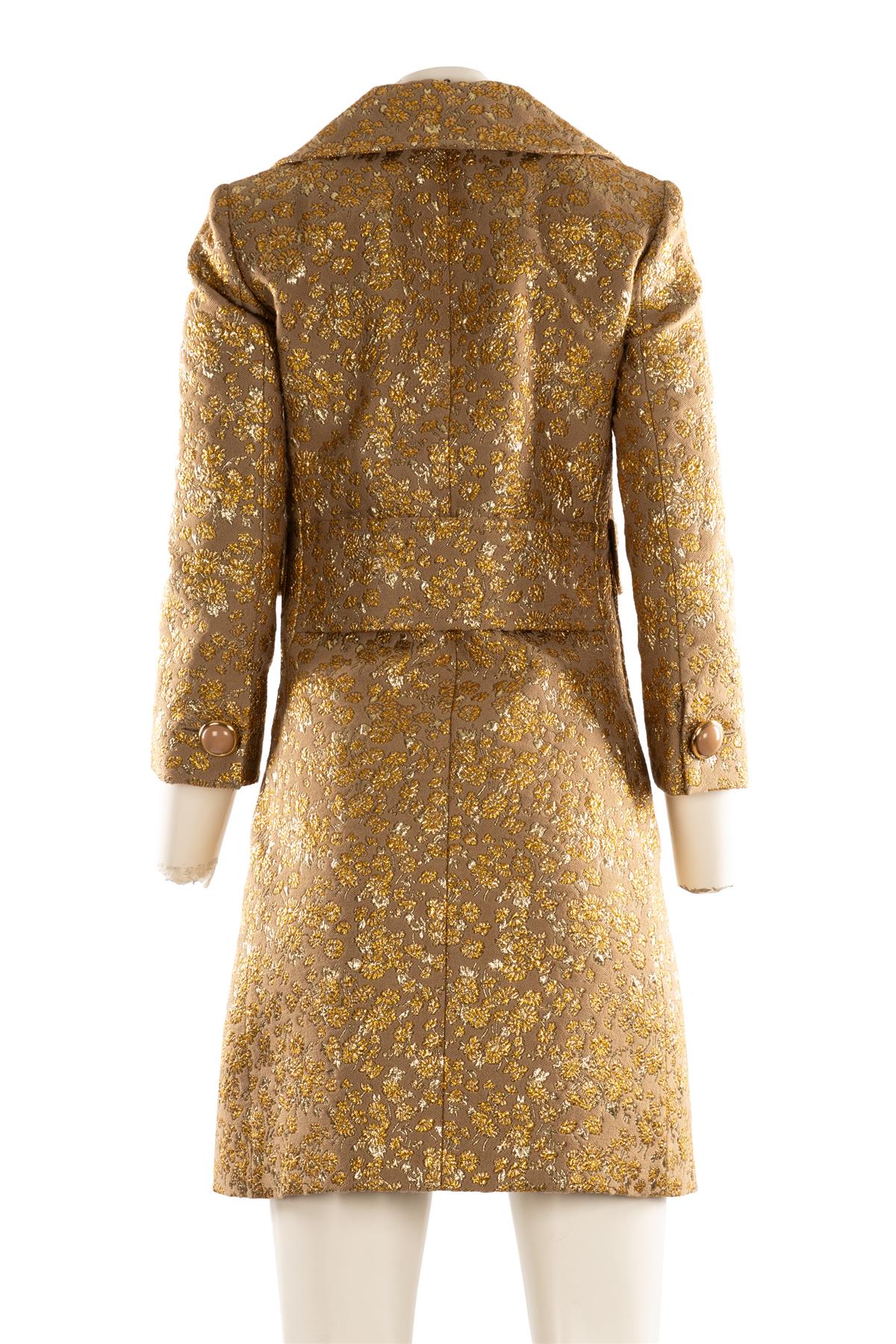 MICHAEL KORS COLLECTION GOLD WOOL COAT US 2 UK 6