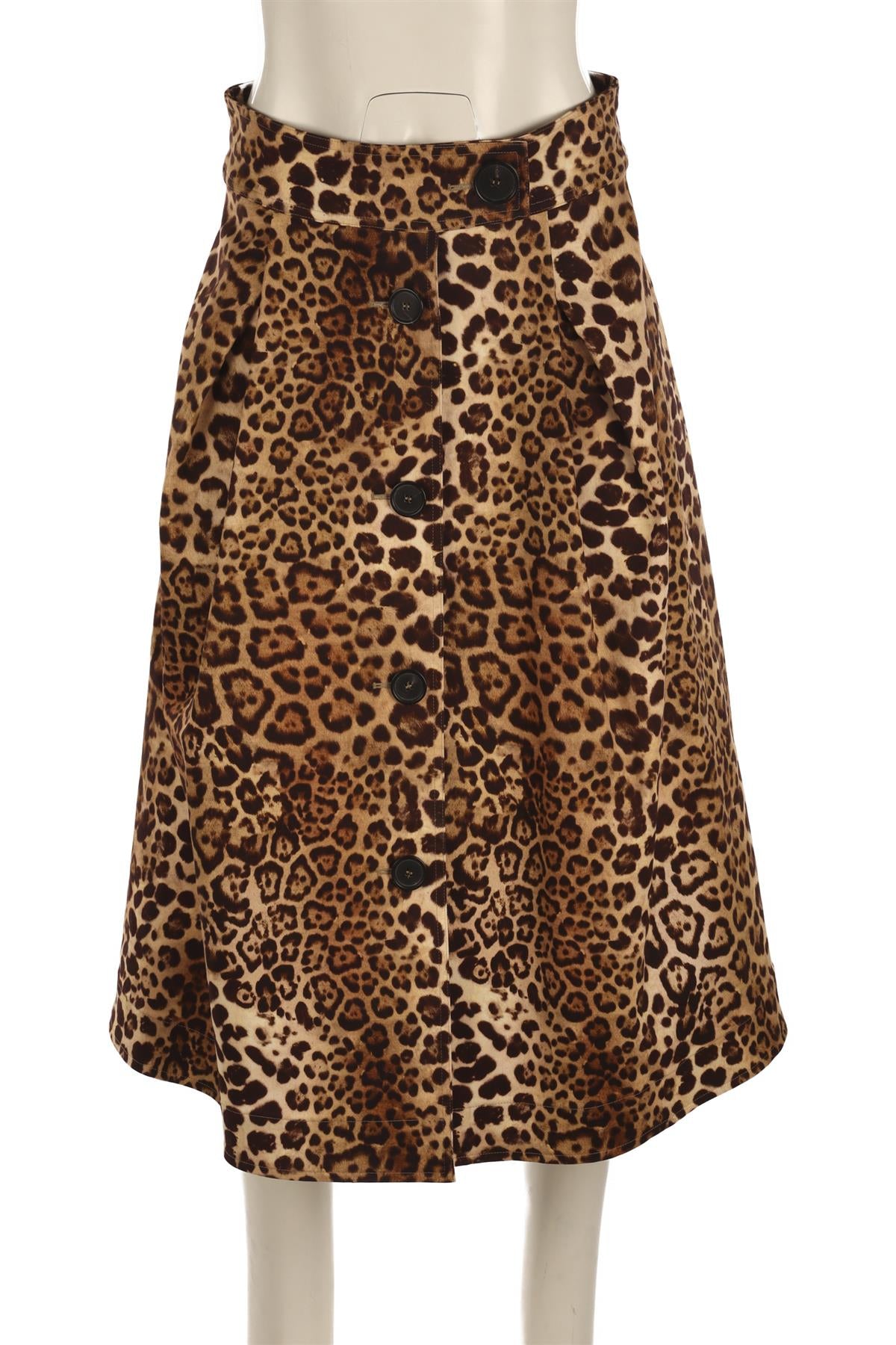 CAROLINA HERRERA BROWN COTTON MAXI SKIRT US 8 UK 12