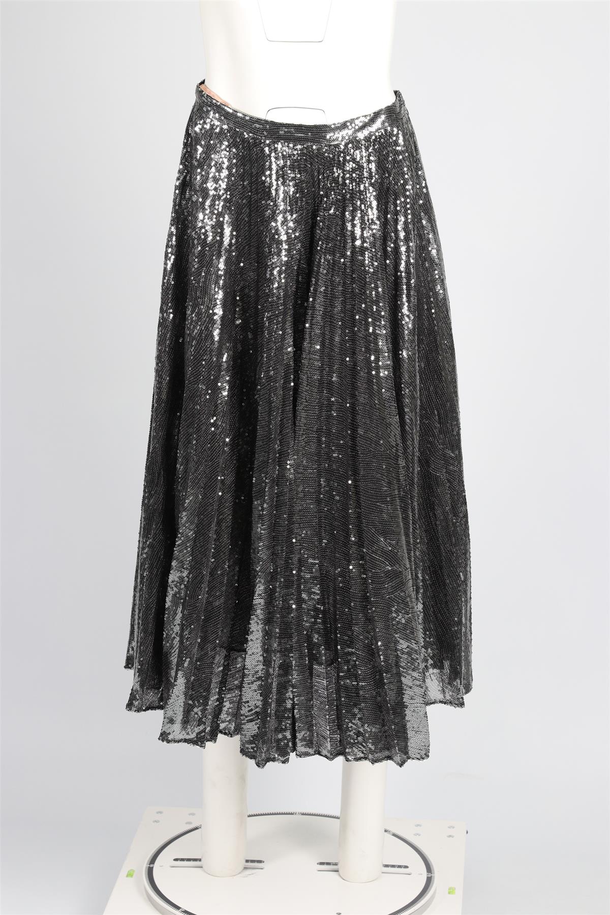 MARCO DE VINCENZO GREY SEQUIN MIDI SKIRT IT 42 UK 10