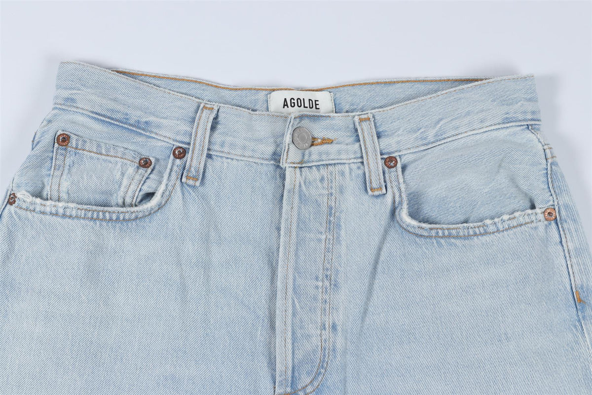 AGOLDE BLUE HIGH RISE WIDE LEG JEANS W24 UK 6