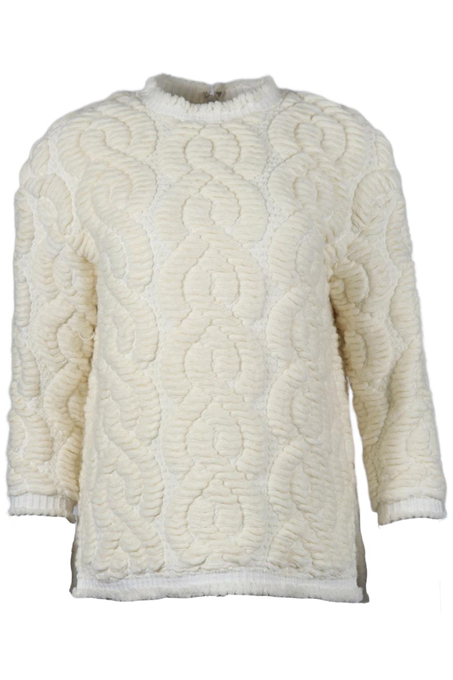 BRANDON MAXWELL WOOL BLEND TOP XSMALL