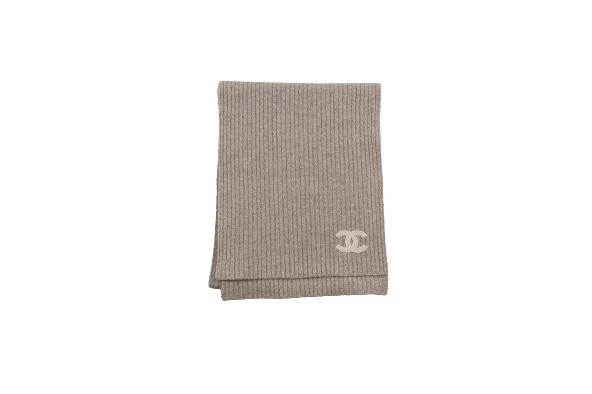 CHANEL GREY 2025 CASHMERE SCARF