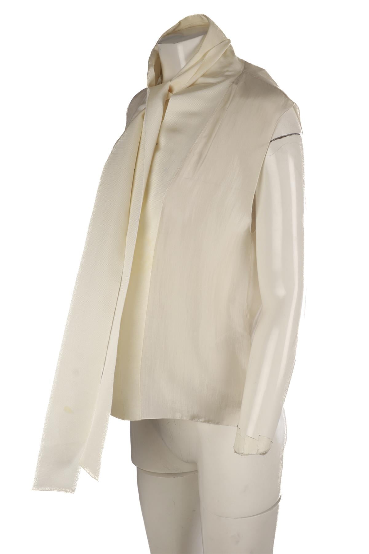 LANVIN ECRU SILK TOP FR 40 UK 12