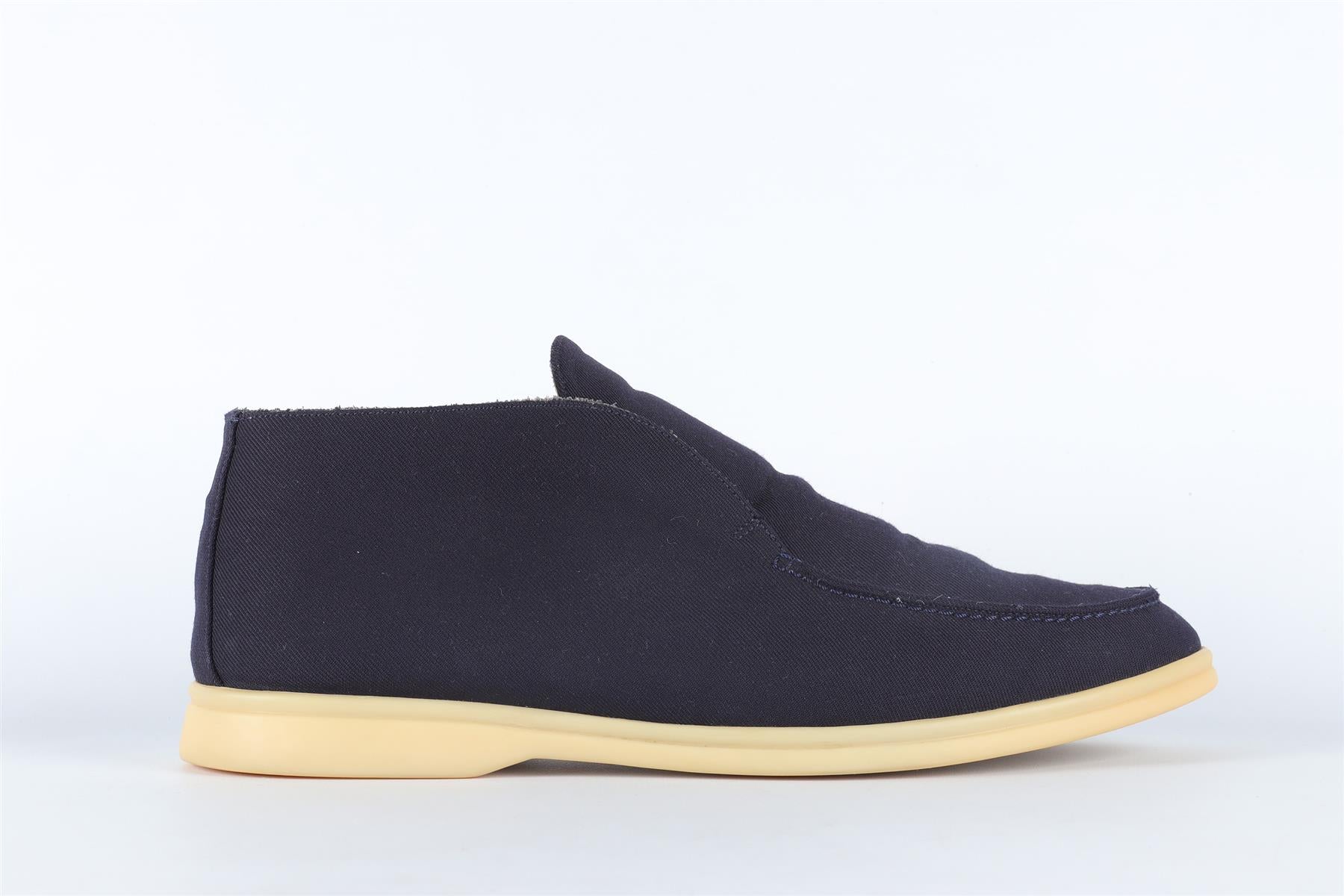 LORO PIANA NAVY MEN'S OPEN WALK FABRIC BOOTS EU 42 UK 8 US 9