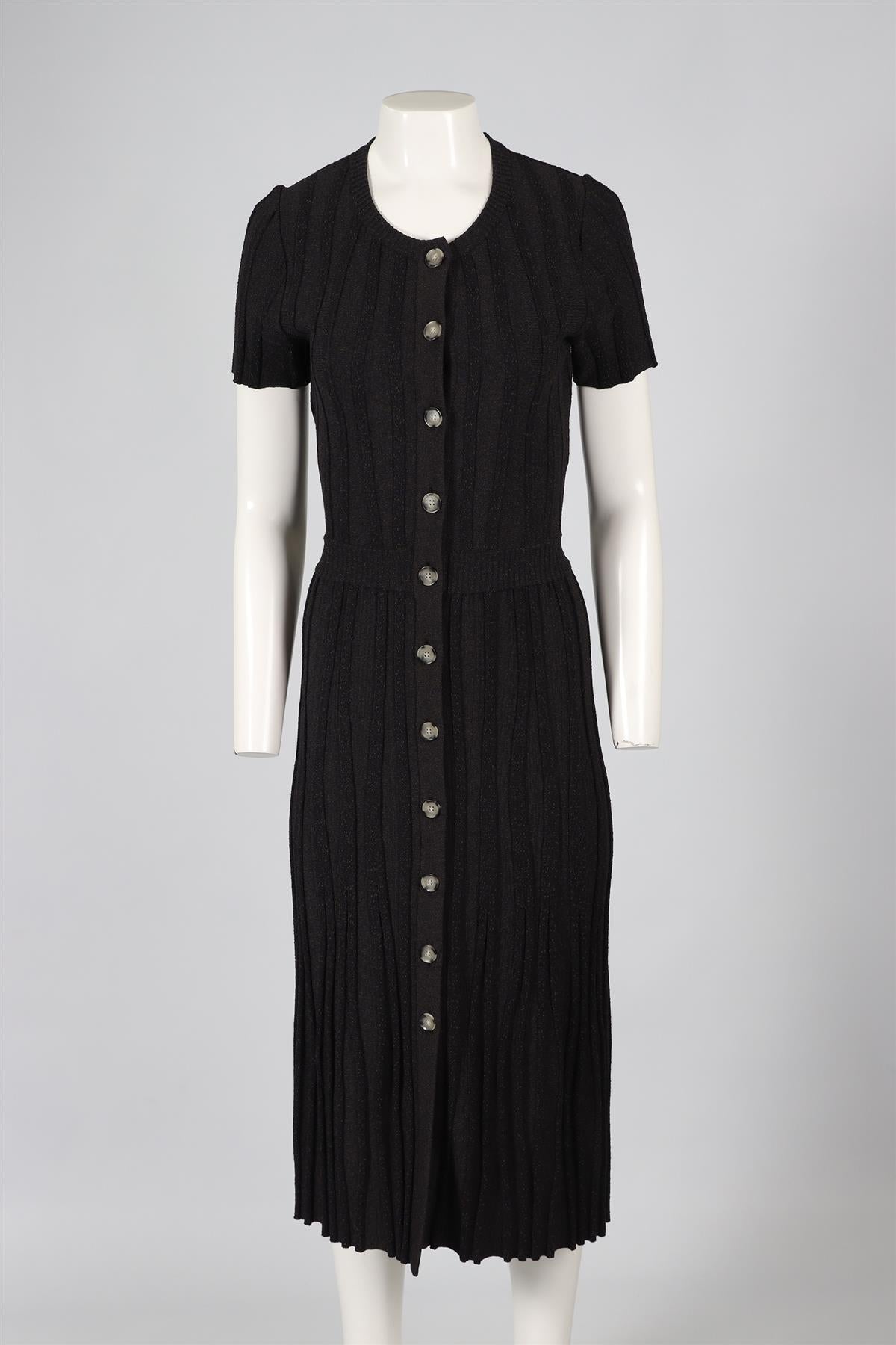 ALTUZARRA BROWN COTTON BLEND MIDI DRESS SMALL