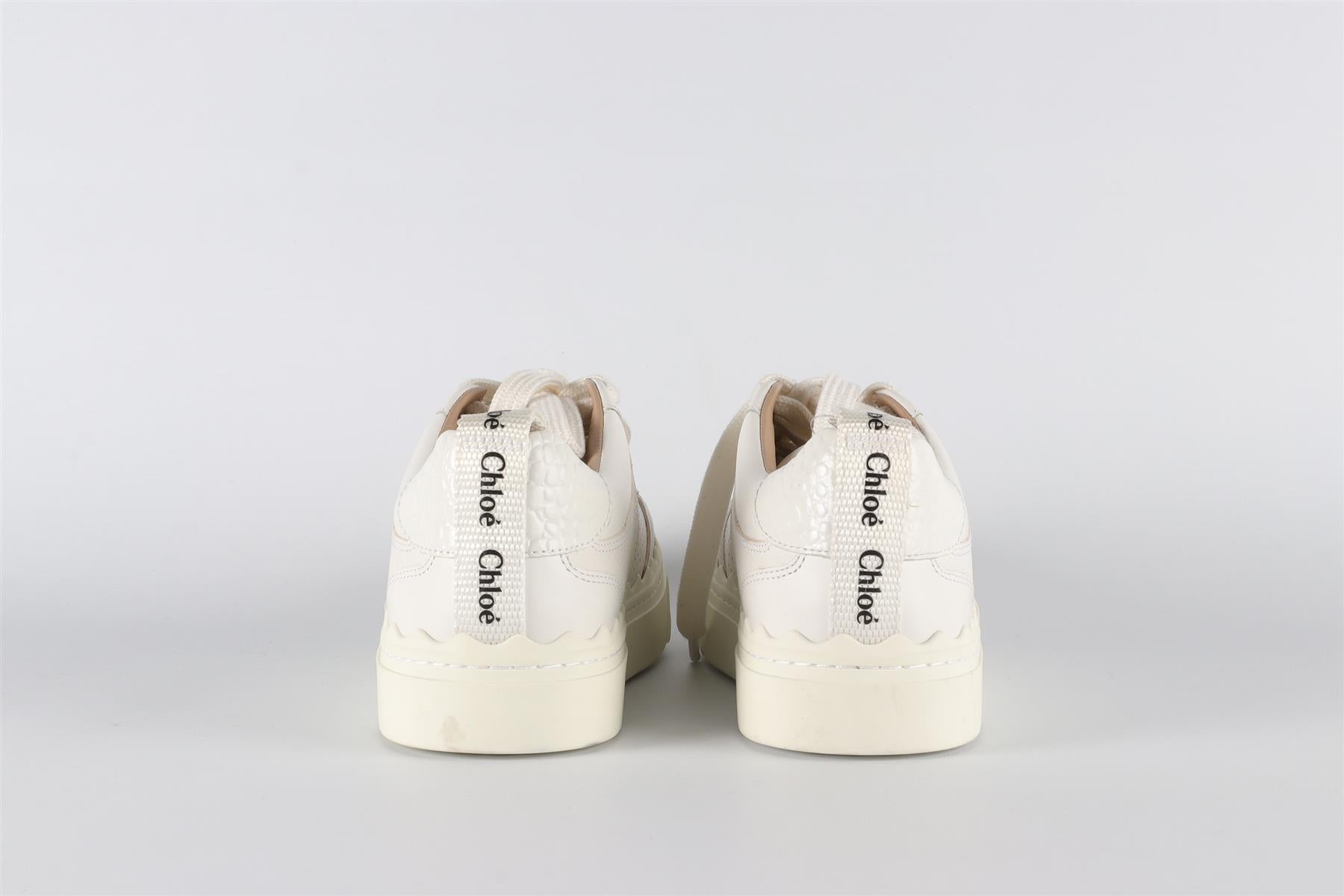 CHLOÉ WHITE LAUREN LEATHER SNEAKERS EU 36 UK 3 US 6