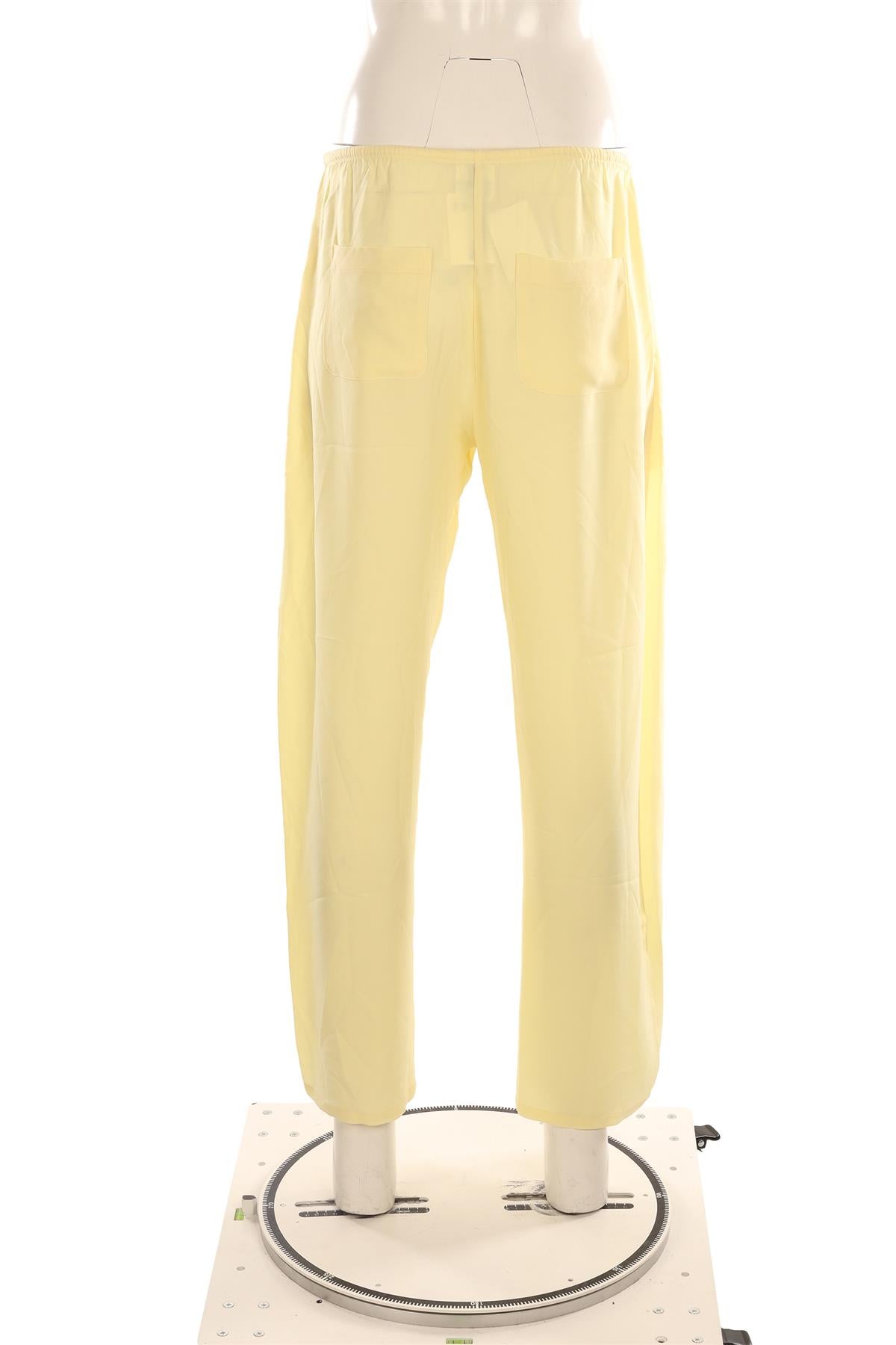 LESET YELLOW CREPE STRAIGHT LEG PANTS SMALL