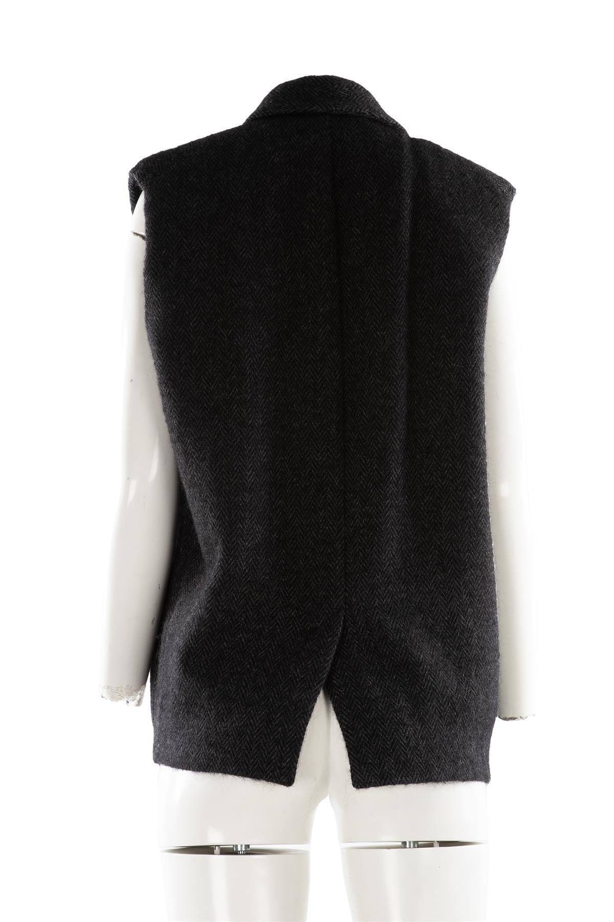 ISABEL MARANT BLACK WOOL GILET 0 UK 6
