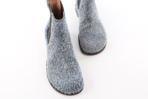 LOEWE BLUE CAMPO SUEDE ANKLE BOOTS EU 40 UK 7 US 10