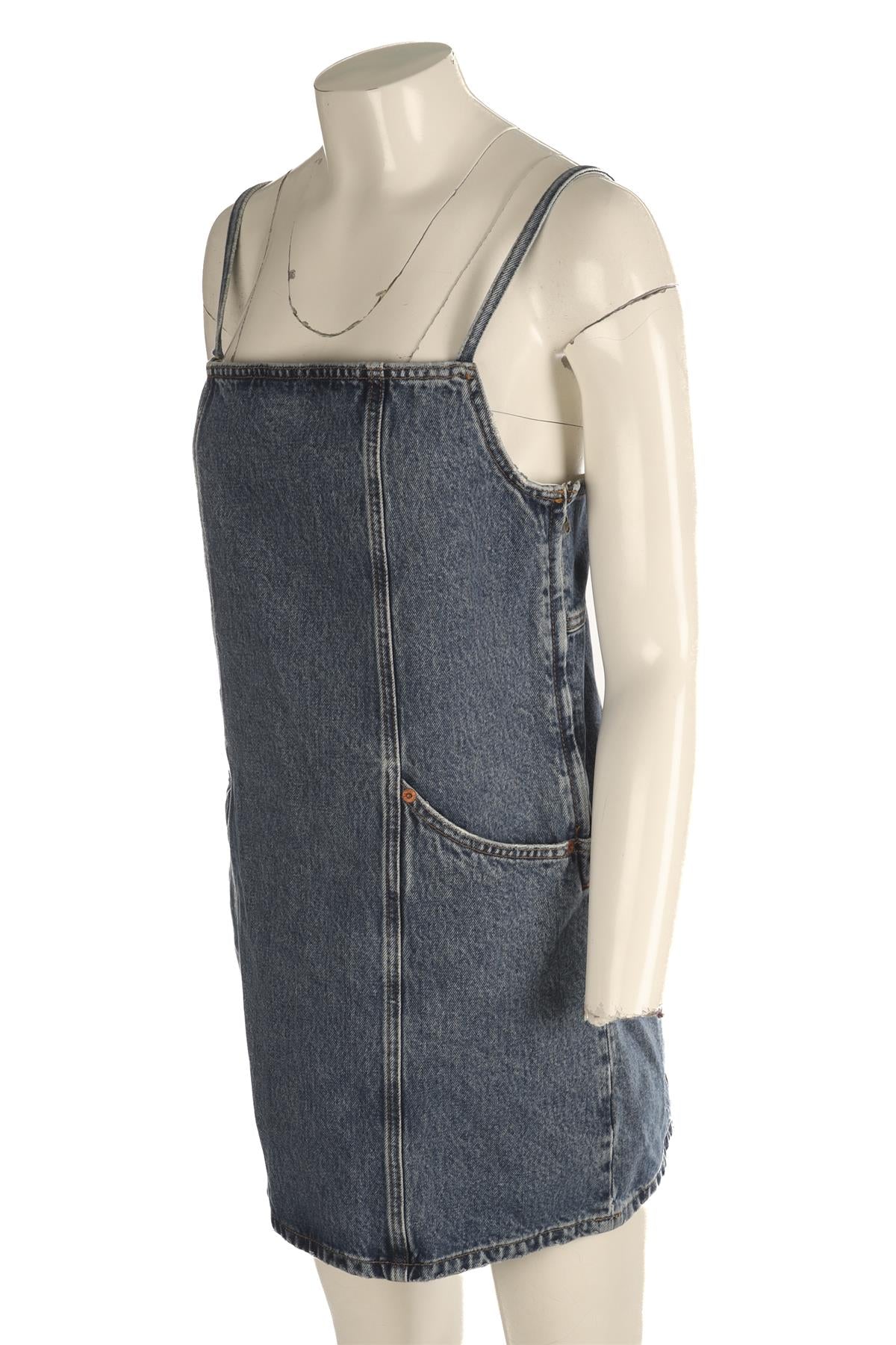 RE/DONE BLUE DENIM MINI DRESS SMALL