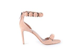 ALAÏA NUDE BOMBE SUEDE SANDALS EU 38.5 UK 5.5 US 8.5