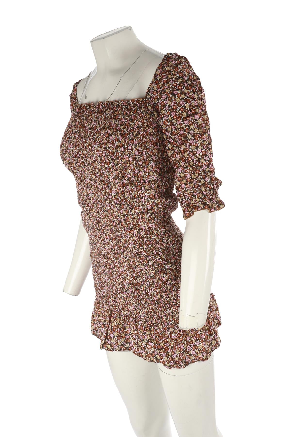 FAITHFULL THE BRAND MULTI CREPE MINI DRESS AU 6 UK 6