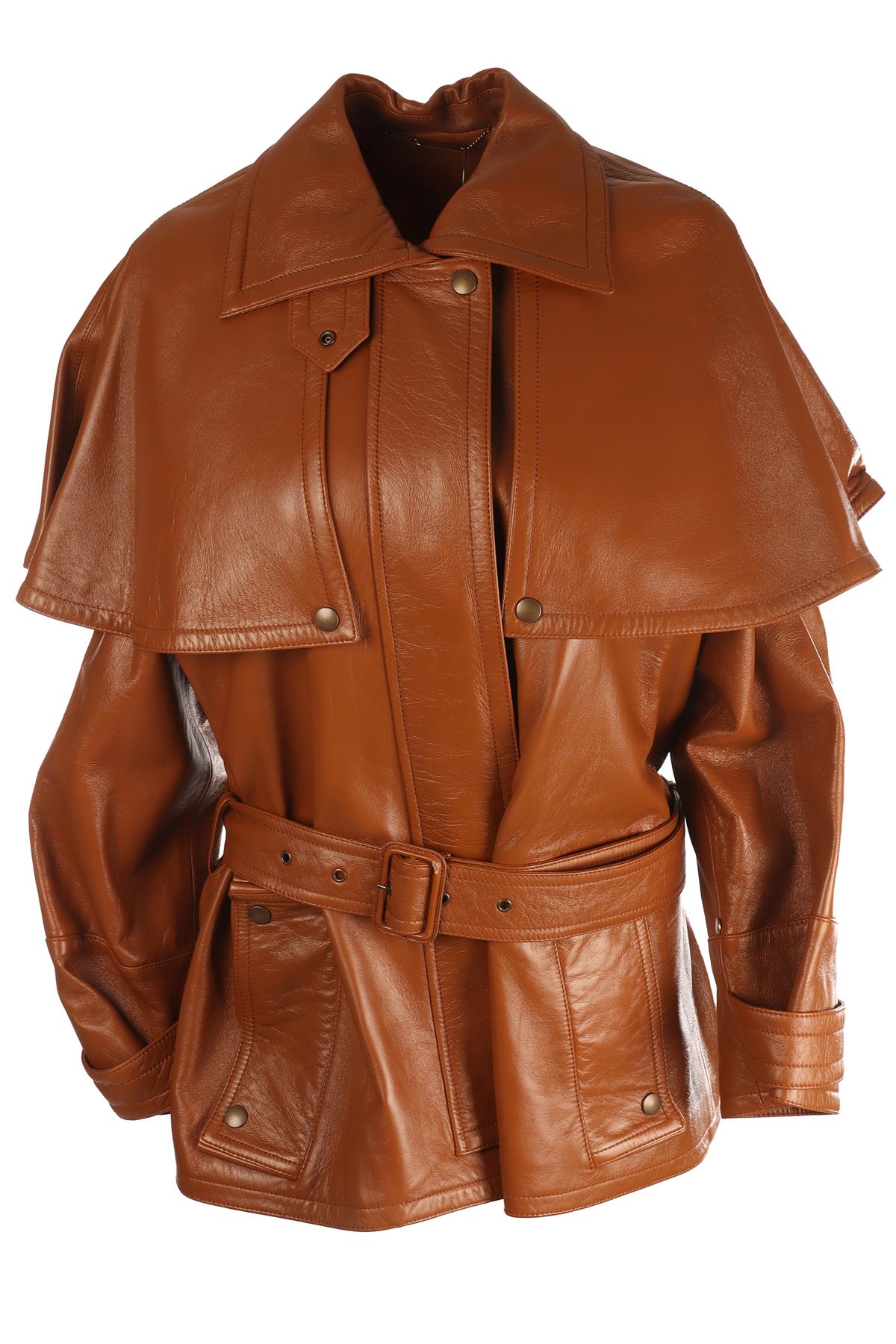 CHLOÉ TAN LEATHER JACKET FR 36 UK 8